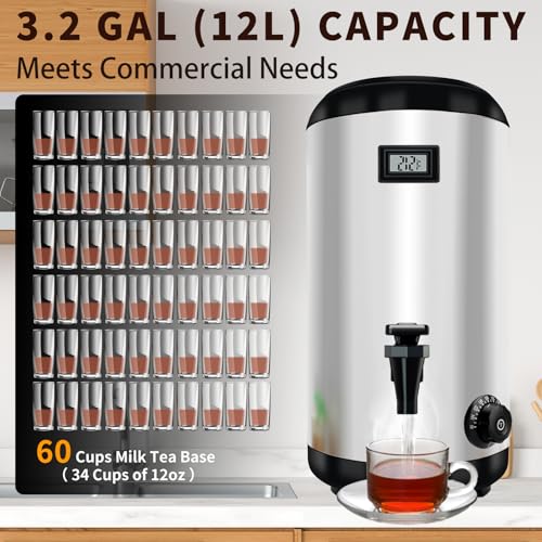 Hijolla Drink Dispenser with Heating Insulated Beverage Dispenser, Electric Heating Beverage Dispenser-75 Cup Hot&Cold wat...