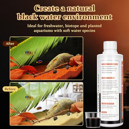 hygger Blackwater Aquarium Conditioner with Natural Olive Leaf Extract, Humic & Tannins, Regulate pH Value Soften Water Cr...