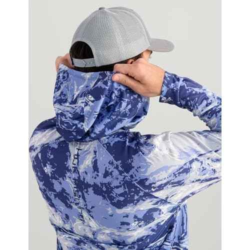 HUK Men's Pursuit Pattern Crew Long Sleeve, Performance Shirt