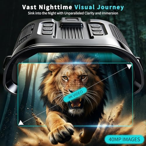Night Vision Goggles for Adults, 4K Night Vision Binoculars 8X Zoom & 5000mAh Rechargeable Battery, 3" HD Screen & 32GB Ca...