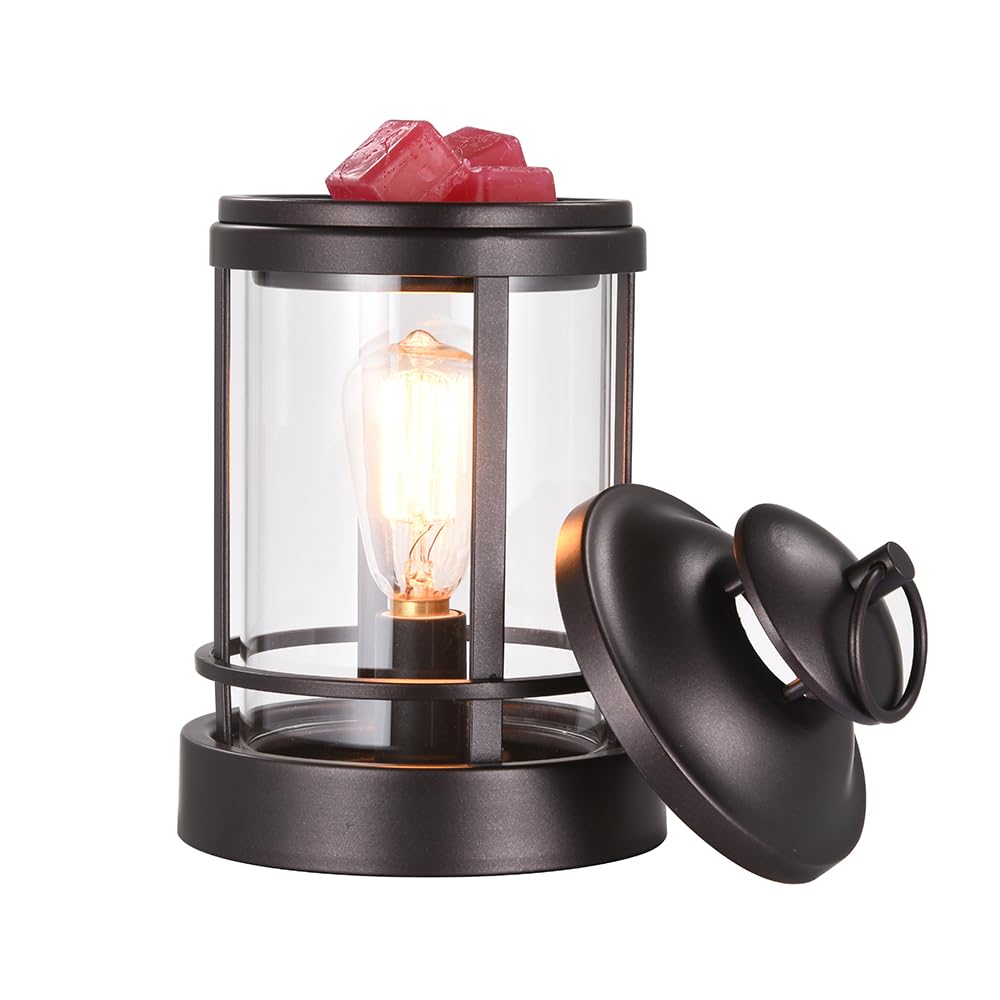 ORJG Electric Wax Warmer - Metal Wax Melting for Scented Wax, Edison Light Bulb Candle Wax Burner, for Home Decoration Office Wax Melting Melter, Gift (Retro, Castle)
