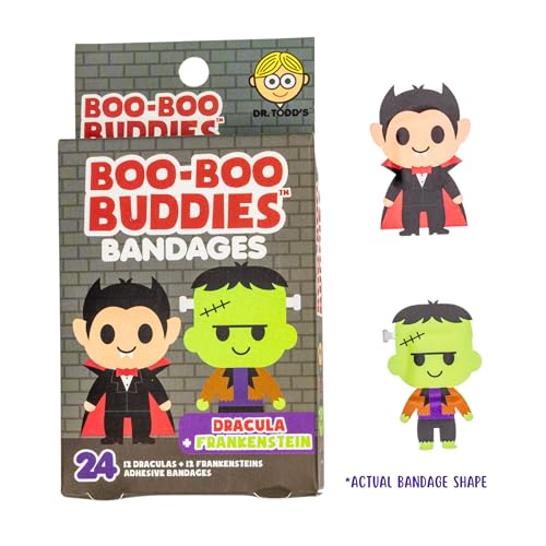 Boo Boo Buddies™ Dracula + Frankenstein & Spider + Bat Bandages Bundle – 48 Ct | Fun Halloween Bandages for Kids & Adults,...
