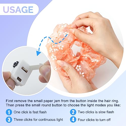 8 Pcs LED Scrunchies for Women - Scrunchy, Light Up Scrunchies for Girls, Colorful Yarn Hair Tie Multi Light Modes, Glow i...