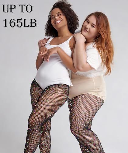 MEEZY Fishnet Stockings Colored Sparkly Tights, Shiny Tights High Elastic Glitter Stockings Pantyhose for Music Festival