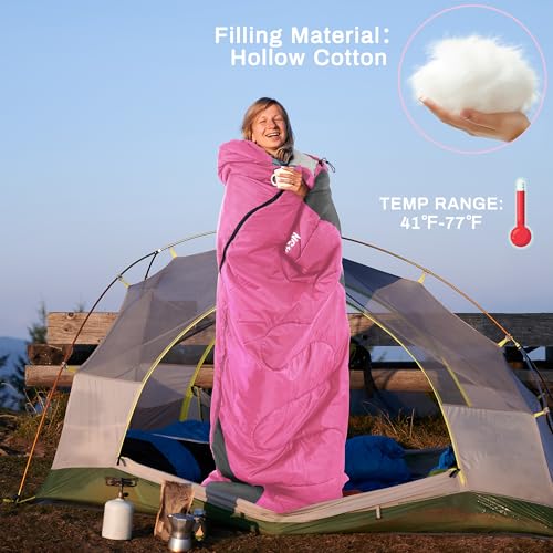 Elevon Double Sleeping Bag 2 Pillows for Adults, Queen Size XL Sleeping Bag Waterproof, Compact with Compression Sack, 2 P...