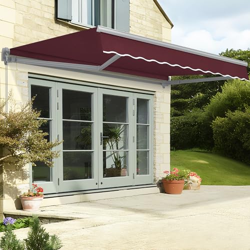 MCombo Patio Awning 8x7 Feet Sunshade Canopy for Manual Retractable Awnings, 4607 (Burgundy, 8x7ft)