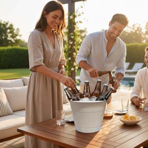 White Solo Cup Ice Bucket, Party Beverage Cooler, Perfect for Indoor/Outdoor Celebrations, Holidays, BBQ’s, Social Gatheri...