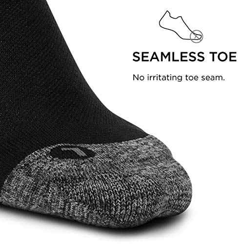 Feetures Plantar Fasciitis Relief Sock Light Cushion No Show Tab - Targeted Compression Sock for Women & Men - Small, Black (3 Pair)