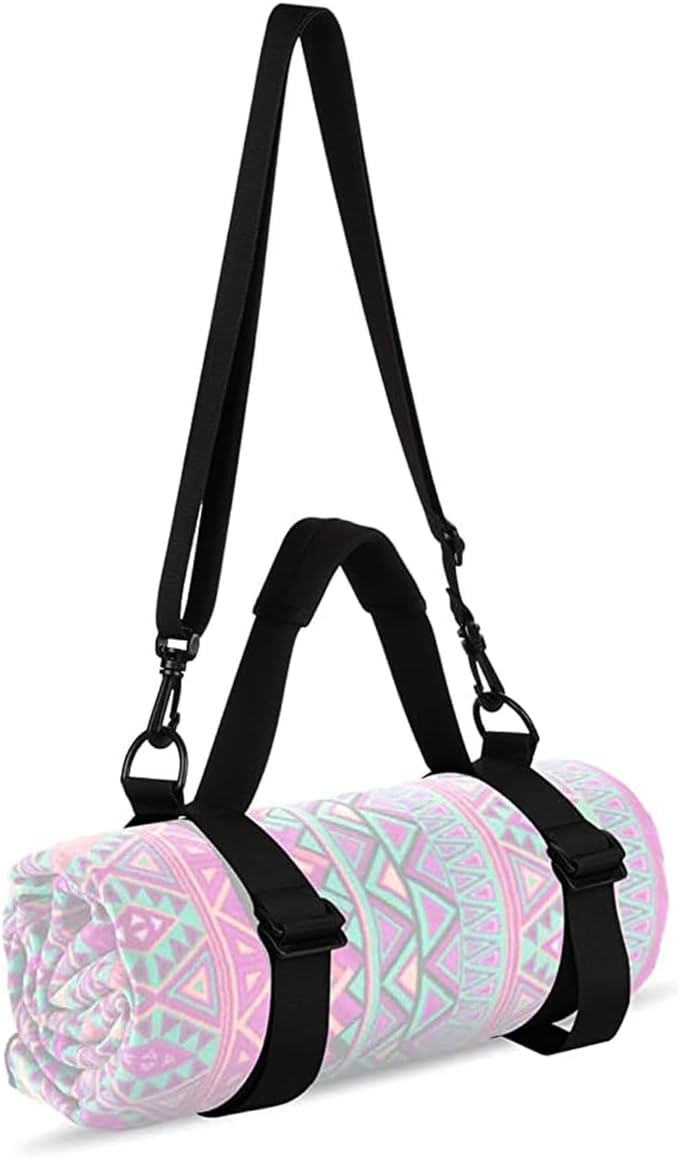 WISDING Yoga Mat Strap, Portable Yoga Mat Sling, Picnic Blanket Strap with Adjustable Shoulder Strap & Handle for Festival...