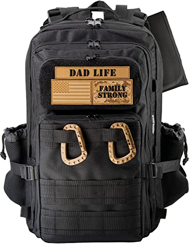 ActiveDoodie Dad Diaper Bag for Men with Removable Patches, Waterproof Tri-fold Changing Pad, Insulated Pouches, Molle Web...