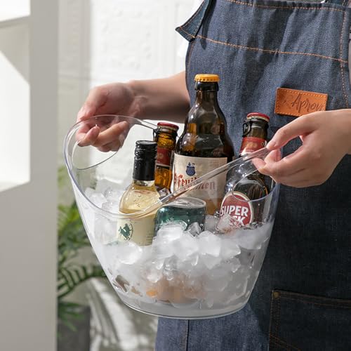 2 Pcs Ice Bucket 4 Liter Champagne Wine Bucket Clear Acrylic Beverage Tub Party Drinks Ice Tub for Wine, Champagne or Beer...