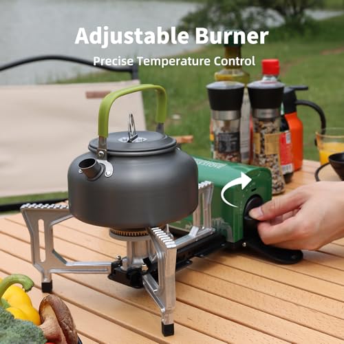 INFOOD Portable Butane Gas Camping Stove - 7500 BTU Compact Folding Design with Carry Bag for Backpacking, RV Trips, Picni...