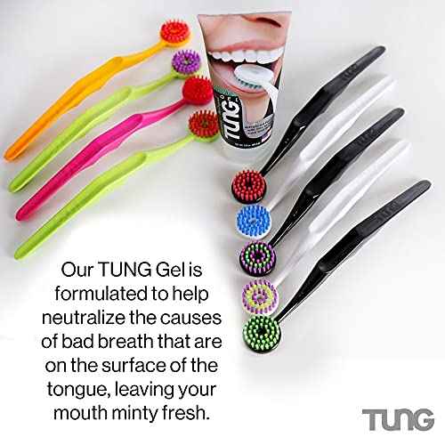 Tung Tongue Gel, Fresh Mint Tongue Cleaner Paste, Bad Breath Odor Eliminator, Halitosis Defense, BPA Free, USA Made (2-Pack)