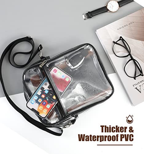 MoKo Clear Bag Stadium Approved for Women, Crossbody Bag Purse Adjustable Strap Shoulder Bags for Concerts Sports Events