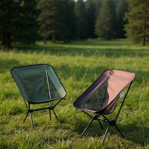 Lightweight Portable Essential Folding Camping Chair,Sturdy with X-Frame,120kg Capacity,Foldable with Carry Bag,Quick Setu...