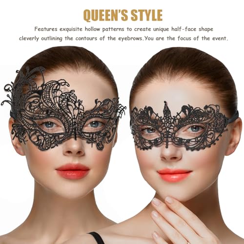 Masquerade Masks for Women Lace Venetian Halloween Eye Mask for Carnival Party Prom Ball
