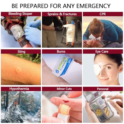 Upgrade - Comprehensive First Aid Kit with Labelled Compartments, Molle System Emergency Kits for Car,Home,Hiking, Backpac...