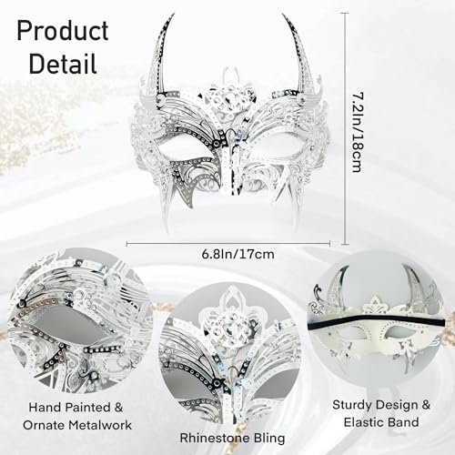 ARK Survivor Women's Sparkling Rhinestone Masquerade Mask She-Devil Mask Fancy Party Masquerade Ball New Years Mardi Gras