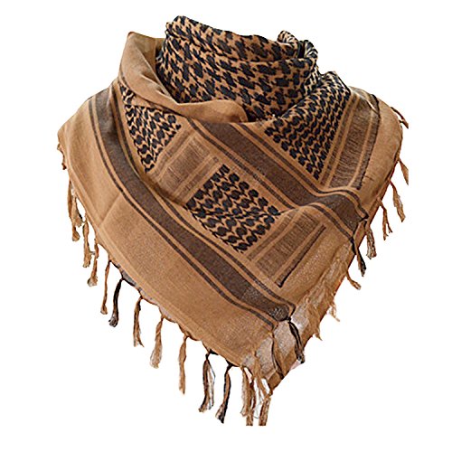 Aonal Military Shemagh Tactical Desert Scarf, 100% Cotton Keffiyeh Neck Head Scarf Wrap for Men Women