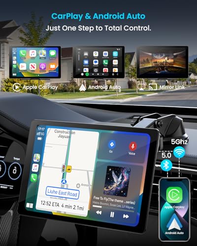 11" Extra Large Wireless Apple CarPlay Screen for Car – Ultra-Slim 0.16 Inch Touchscreen Car Stereo with Android Auto, 4K ...