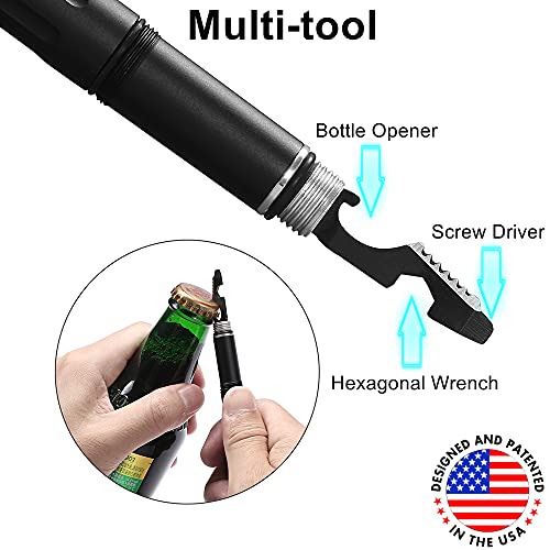 The Most Loaded 7-in-1 Tactical Pen: Solves Others Weaknesses, Self Defense Tip + Flashlight + Ballpoint + Stylus + Bottle...