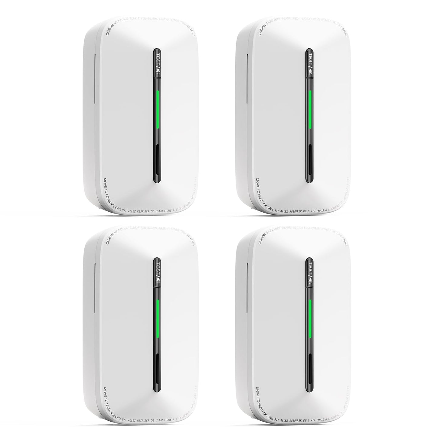 Jemay Plug in Carbon Monoxide Detector, Portable CO Detector with Battery Backup,10-Year CO Alarm with Test Mode/Temporary Muting Facility, LCD Numerical Display, 4 Packs