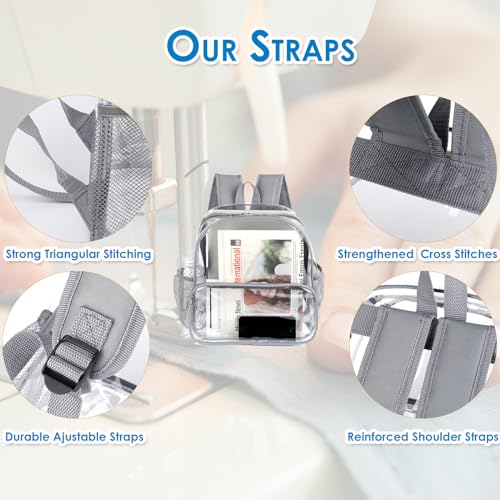 Crosstime Stadium Approved Clear Backpack 12x6x12 for Stadium Events, Festival, Concerts & Sports – Waterproof PVC Bag, Gr...