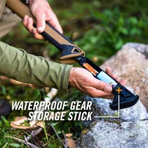 Gerber Gear Bushcraft Axe - Camping Survival Bushcraft Axe with Sheath - Features Hammerhead & Water-Resistant Compartments - Made in USA - Coyote Brown