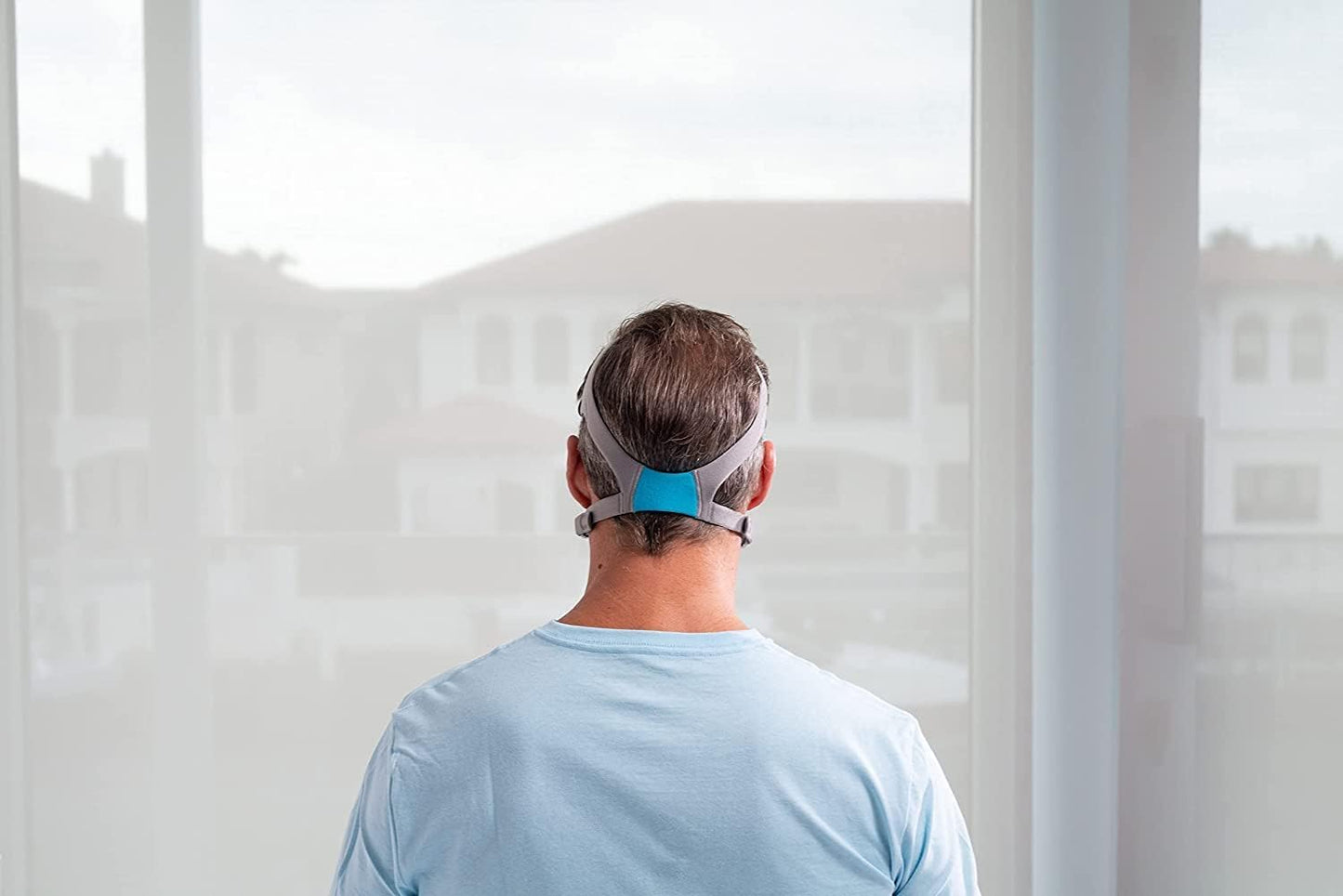 Serene Care 2-Pack Large Headgear Strap for AirFit F20/AirTouch F20 - Comfortable & Durable Replacement with Magnetic Clips – Breathable - Blue & Gray