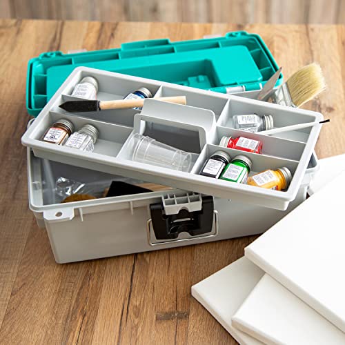 Sheffield 12671 13" Tackle Box, Tool Box, Craft Storage, Fishing Gear and Art Supply Storage Organizer, Gifts for Men, Gif...