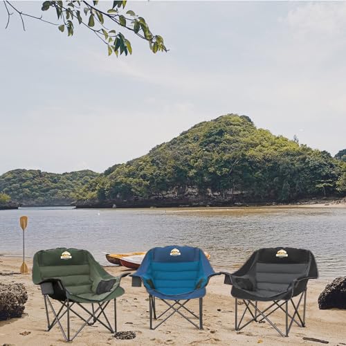 Colegence Oversized XL Padded Camping Chair Wide Heavy Duty Lawn Chairs Support 450 LBS Portable Folding Gaint Camp Chair ...
