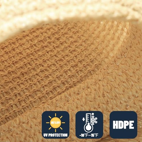 SUNNY GUARD Sun Shade Sail 10' x 13' Rectangle Sand UV Block Sunshade for Backyard Yard Deck Patio Garden Outdoor Activiti...