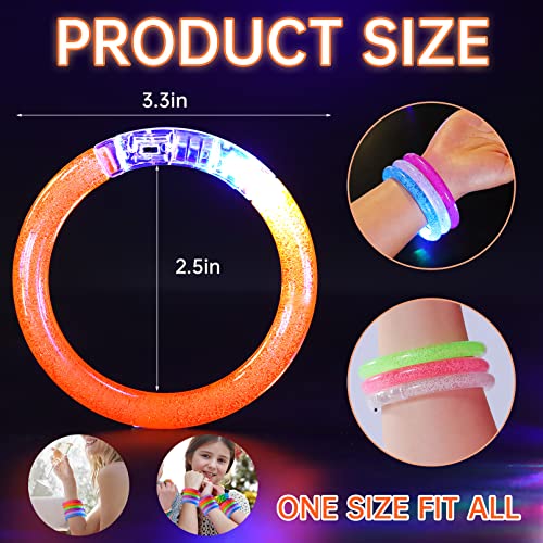 Visen 24 Pack Glow Sticks Bracelets,6 Color LED Bracelets,Light Up Bracelets Toys,Glow In The Dark Party Supplies for Adul...