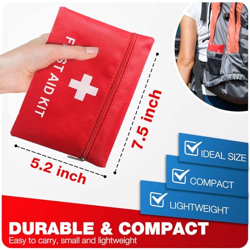 First Aid Kit for Home Car Travel 107 Piece Emergency Kits for Hiking Camping Small Trauma Kit for Boat Vehicle Lightweigh...