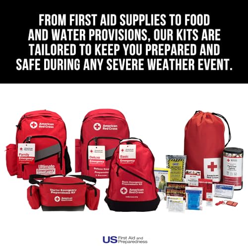 American Red Cross Officially Licensed Product, Large Deluxe Auto First Aid Kit with Soft Case, Emergency Supplies to Clea...