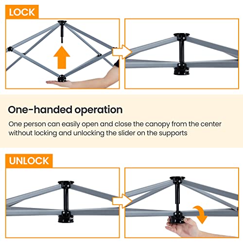 Yaheetech Pop Up Canopy Tent with Backpack, 10x10 Base Portable Easy One Person Setup Folding Shelter Compact Lightweight ...
