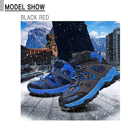 Littleplum Boys Snow Boots Winter Waterproof Antiskid Boots Hiking Outdoor Shoes Booties for Unisex Kids (Little Kid/Big Kid)