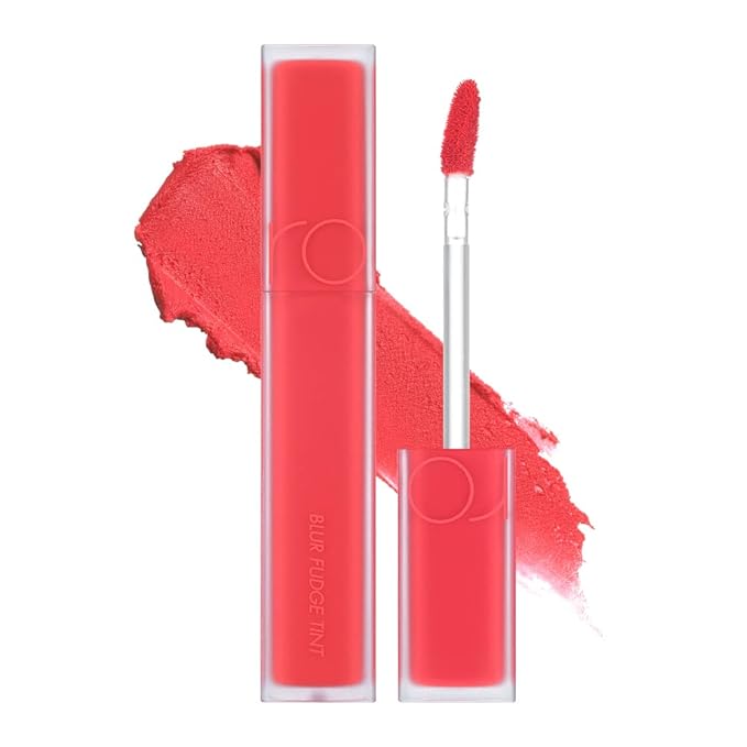 rom&nd Blur Fudge Tint (09 Coral Jubilee) 5g - K-Beauty Velvety Matte Lip Stain, Non-Drying Blurring Effect, Smooth Fudge Texture, Universal Shade for All Skin Tones