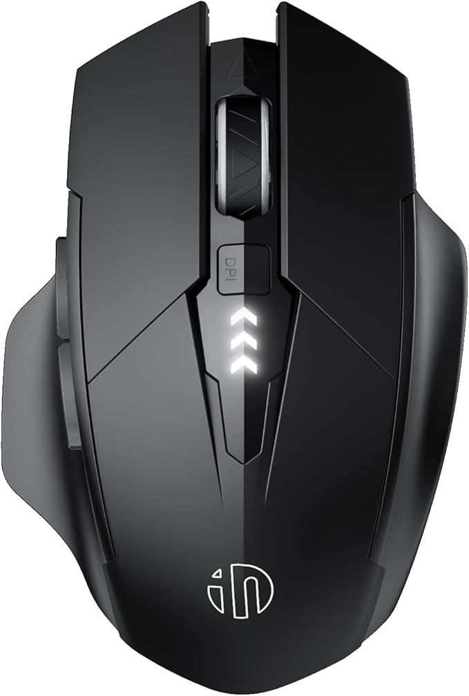 INPHIC Bluetooth Mouse for Laptop, Upgraded Visible Battery, 2400 DPI, Silent Ergonomic Computer Mouse Wireless, Mac, PC etc.