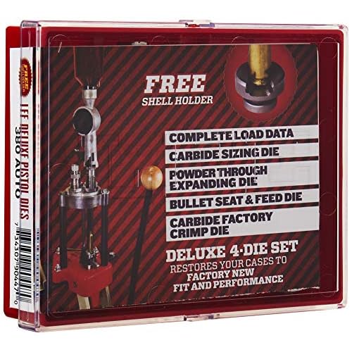 LEE PRECISION ENG 90447 Lee 380ACP Deluxe 4-Die Set, Black