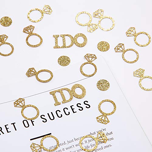 Gold Wedding Table Confetti,Glitter Paper Diamond Ring Confetti, I Do Engagement Party Table Scatter,Bachelorette Bridal S...
