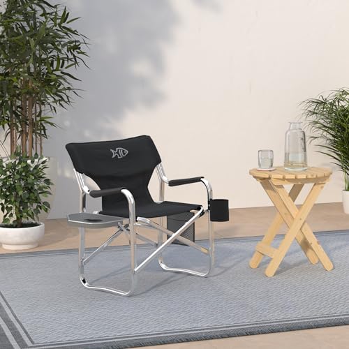 Tuscany Pro Oasis Premium Director Fishing Chair with Rod Holder - Folding Aluminum Chair