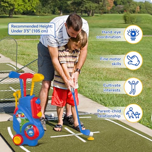Liberry Toddler Golf Set, Upgraded Kids Golf Cart with Unique Shoulder Strap Design, Indoor Outdoor Sports Toys Gifts for ...