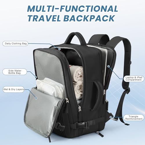 Beraliy Travel Backpack for Men Women, Large Carry On Backpack, Personal Item Bag Airline Approved, 17 inch Laptop Backpac...