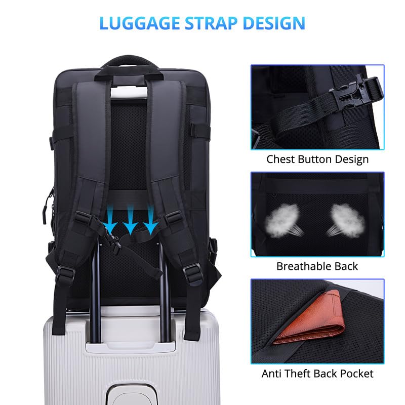 JLTDS Travel Backpack for Men 50L Expandable Flight Approved Carry on Backpacks Luggage for Travel Water Resistant 17.3 in...