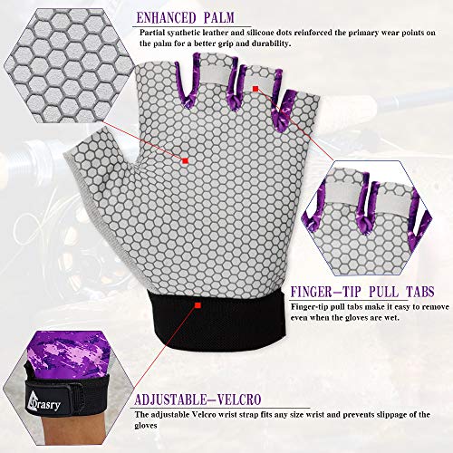 Drasry UV Fishing Gloves Fingerless Sun Protection Men Women UPF50+SPF for Fishing Kayaking Paddling Hiking Sailing Rowing...