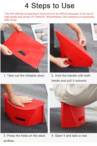COLLMORE Foldable Portable Stool, Thickness of 0.5 in, Lightweight Collapsable Folding Chair for Hiking Picnic Camping Fis...