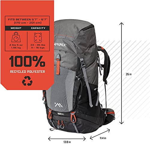 AMPEX Hiking Backpack | Camping Essentials Lightweight Backpack for Men & Women, Travel Bag for Backpacking, Camping, Hunt...