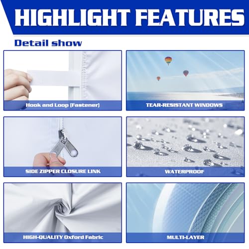 FANPAT 3Pcs Clear Canopy Sidewalls for 10x10 Pop Up Tent, Transparent Window Curtain Cloth, 8 Mil PVC Enclosure Fabric wit...