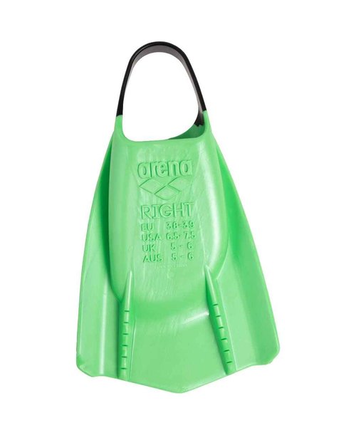 Arena Unisex Adult Powerfin Pro II Swim Training Fins Men and Women Silicone Short Blade Flippers Left/Right Customized, Lime, Size 6-7